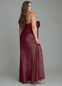 Azazie Saylor Vestidos de damas de honor Vestido Sangrado de Satén Elástico de Corte Sirena con Palabra de honor image12