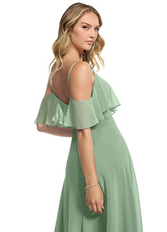 Azazie Jean Bridesmaid Dresses Matcha A-Line Chiffon Convertible Dress image7