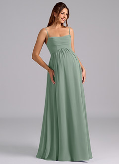 Azazie Saige Abiti da damigella d'onore premaman Abito A-Line Plissettato Chiffon Floor-Length image7