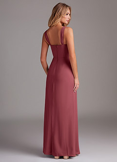 Azazie Denice Vestidos de damas de honor Vestido de Merlot de Gasa de Corte Recto con Plisado image6