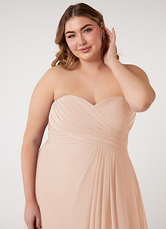 Azazie Arabella Allure Robes de demoiselle d'honneur Robe Trapèze Convertible en Mousseline de soie Encolure en Forme de Cœur Rose Perle image18
