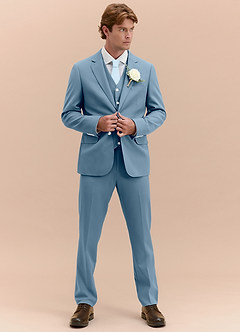 front James Light Blue Structured Stretch 3-piece suit