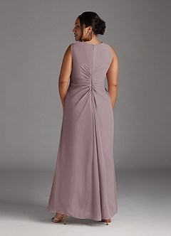 Azazie Manuella Abiti per la Madre della Sposa Abito A-Line in Chiffon con Scollo a V a Pieghe Dusk image14