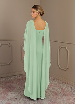 Azazie Dion Mother of the Bride Dresses Dusty Sage Sheath Scoop Stretch Crepe Dress image2