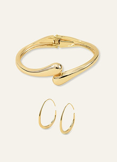 front Modern Gold Jewelry Set