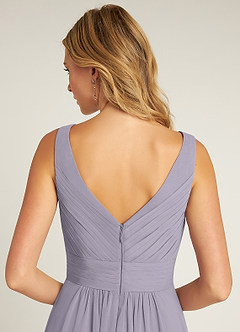 Azazie Pierrette Bridesmaid Dresses Fog A-Line Pleated Chiffon Dress image30