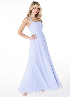 Azazie Jay Bridesmaid Dresses Lavender A-Line Square Neckline Side Slit Chiffon Dress image3