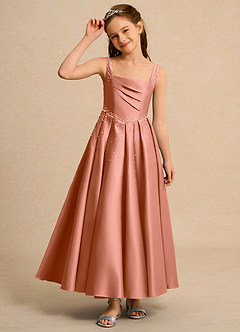 Azazie Mochi Girl vestidos de niña de las flores Vestido de Mai Tai de Satin Mate de Princesa con Plisado image6