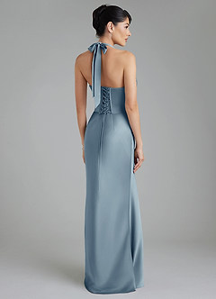 Azazie Torrance Bridesmaid Dresses Dusty Blue Mermaid Corset Stretch Satin Dress image8