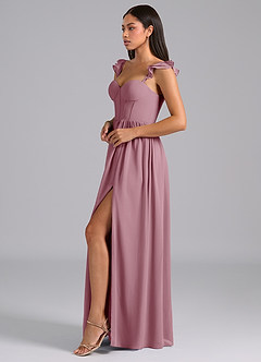 Azazie Denisse Bridesmaid Dresses Vintage Mauve A-Line Ruched Chiffon Dress image3