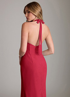 Azazie Valerie Bridesmaid Dresses Scarlet Mermaid Pleated Chiffon Dress image6