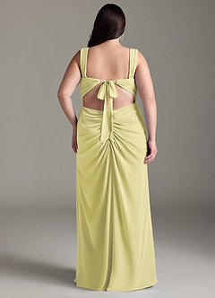 Azazie Jesaphine Bridesmaid Dresses Lemon Sorbet Sheath Bow Chiffon Dress image9