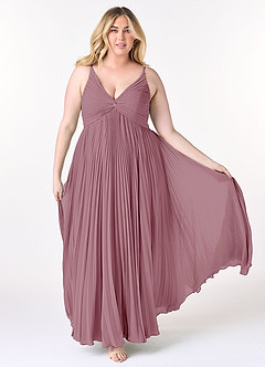 Azazie Raychelle Bridesmaid Dresses Vintage Mauve A-Line V-Neck Chiffon Dress image7
