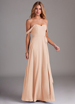 Azazie Aaron Jurken voor bruidsmeisjes Converteerbaar Jurk van Chiffon met A-Lijn Off the Shoulder Engelse Roos image6