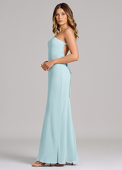 Azazie Monroe 신부 들러리 드레스 쉬스 한쪽 어깨 쉬폰 바닥 길이 드레스 image5