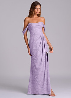 Azazie Johana Robes de demoiselle d'honneur Robe Sirène Convertible en Blumen-Burnout Épaule décolletée Lilas image5