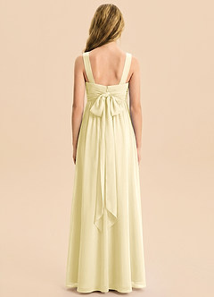 Azazie Kora Junior Lemon Sorbet A-Line Pleated Chiffon Dress image6