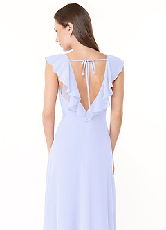 Azazie Yoko Bridesmaid Dresses Lavender A-Line Ruched Chiffon Dress image6