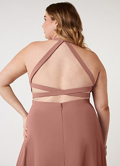 Azazie Clarice Bridesmaid Dresses Cedar Rose A-Line Halter Chiffon Dress image10
