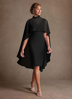 Azazie Irna Klänningar till brudens mor Klä Kolumn i Chiffong Svart image1