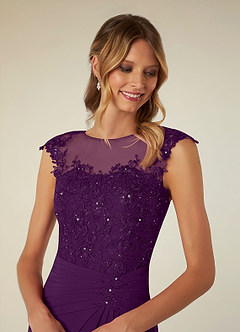 Azazie Libby Mère de la mariée Robes Robe Trapèze en Mousseline de soie Paillettes en forme de coquille Grain De Raisin image5