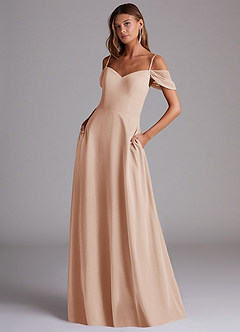 Azazie Marley Bridesmaid Dresses English Rose A-Line Off the Shoulder Chiffon Convertible Dress image1