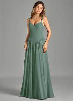 Azazie Evadina Suknie dla druhen Linia A Gorset Szyfon Do ziemi Sukienka image4