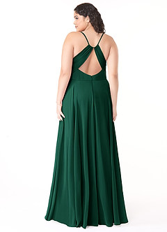 Azazie Avelina Brautjungfernkleider A-Linie V-Hals Gefaltet Chiffon Kleid Smaragd image7