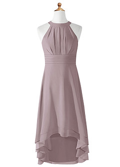 Azazie Linna Junior Dusk A-Line Pleated Chiffon Dress image5