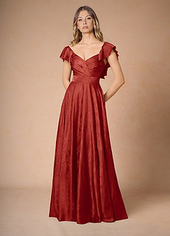 Aaliyah Orange Red Maxi Dress image5