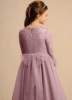 Azazie Lamb Girl Jurken voor bloemenmeisjes Baljurk Jurk van Kant Stoffige Roos image6