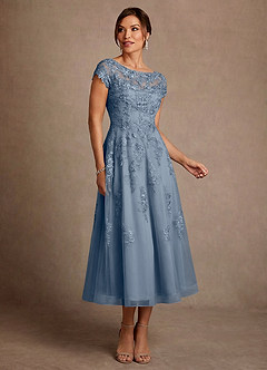 Azazie Jolanda Mother of the Bride Dresses Twilight A-Line Lace Dress image1