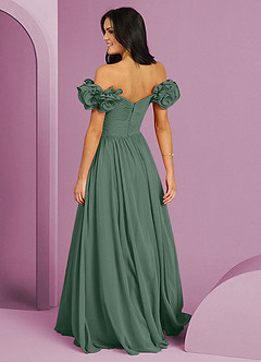 Barbie ♥ Azazie Bridesmaid Dresses Eucalyptus A-Line Off the Shoulder Chiffon Convertible Dress image2
