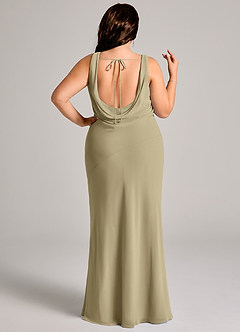 Azazie Rylina Bridesmaid Dresses Moss Green Mermaid Pleated Chiffon Dress image11