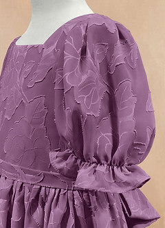 Azazie Joss Flower Girl Dresses Wisteria A-Line with Sleeves Floral Burnout Dress image7