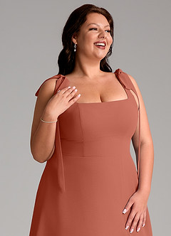 Azazie Debra Bridesmaid Dresses Clay A-Line with Pockets Chiffon Convertible Dress image13