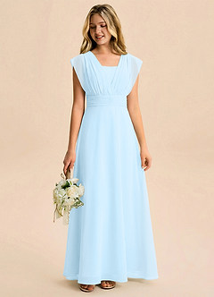 Azazie Soline Junior Klä av A-Line i Chiffong Plisserad image3