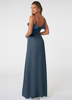 Azazie Natalia Bridesmaid Dresses Neptune A-Line Chiffon Dress image4