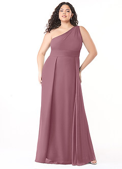 Azazie Dallas Bridesmaid Dresses Vintage Mauve A-Line One Shoulder Chiffon Dress image6