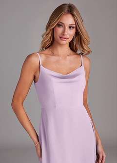 Azazie Daenerys Bridesmaid Dresses Frosted Lilac A-Line Cowl Chiffon Dress image6