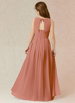 Azazie Bibiane Junior MAI TAI A-Line Pleated Chiffon Dress image4