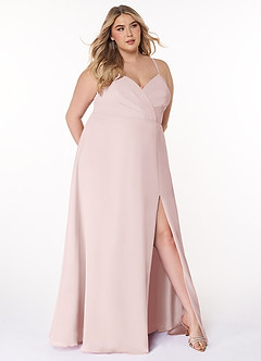 Azazie Everleigh Bridesmaid Dresses Blushing Pink A-Line Sweetheart Pleated Chiffon Dress image8