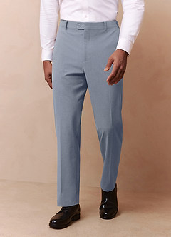 Savile Light Blue Wool Blend Dress Pants