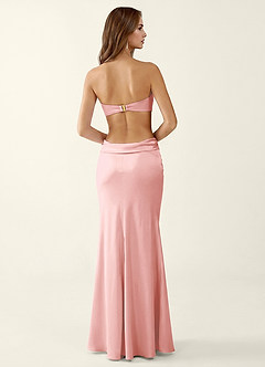 Miniqueadom Haze Pink Open Back Satin Party Dress image2