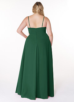 Azazie Moira Brautjungfernkleider A-Linie Schaufel Chiffon Kleid Dunkelgrün image9