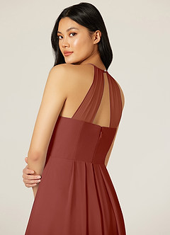 Azazie Sarah Final Sale Auburn Empire Pleated Chiffon Dress image7