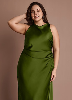 Evadne Olive Open Back Dress image8