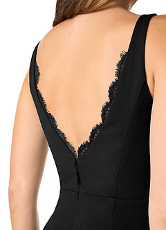 Azazie Verami Bridesmaid Dresses Black Mermaid Lace Mesh Dress image5