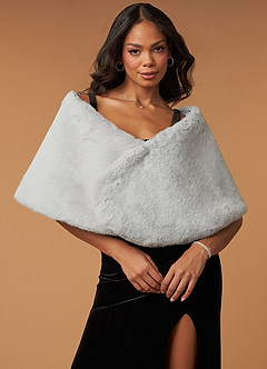 front Lovely Faux Fur Wrap