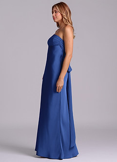 Azazie Ailanie Brudtärnklänningar Klä av Tubklänning i Stretch Satin Axelbandslös Kungsblå image6